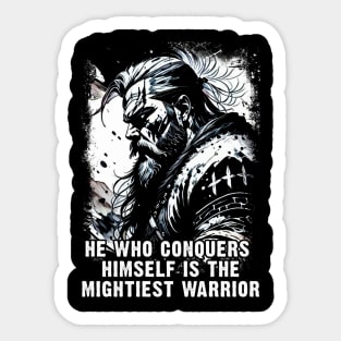 Ancient viking warrior Norse Mythology Powerful words of wisdom courage strength and bravery Sticker